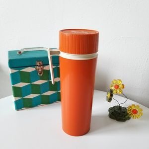 Vintage Thermos Brand Groovy Orange Thermos